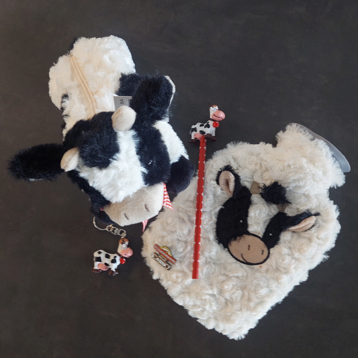 Kinder Plüschkuh, Wärmeflasche, Stift